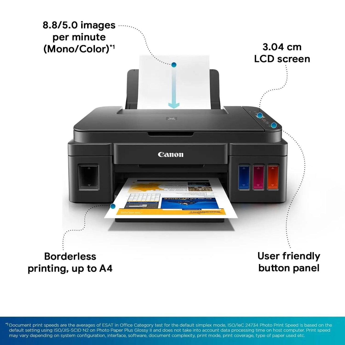 Canon PIXMA MegaTank G2012 All in One Inktank Colour Printer with 2 Additional Black Ink Bottles (Per Black Bottle Yield 6000 Prints and Colour 7000 Prints) for Home/Office