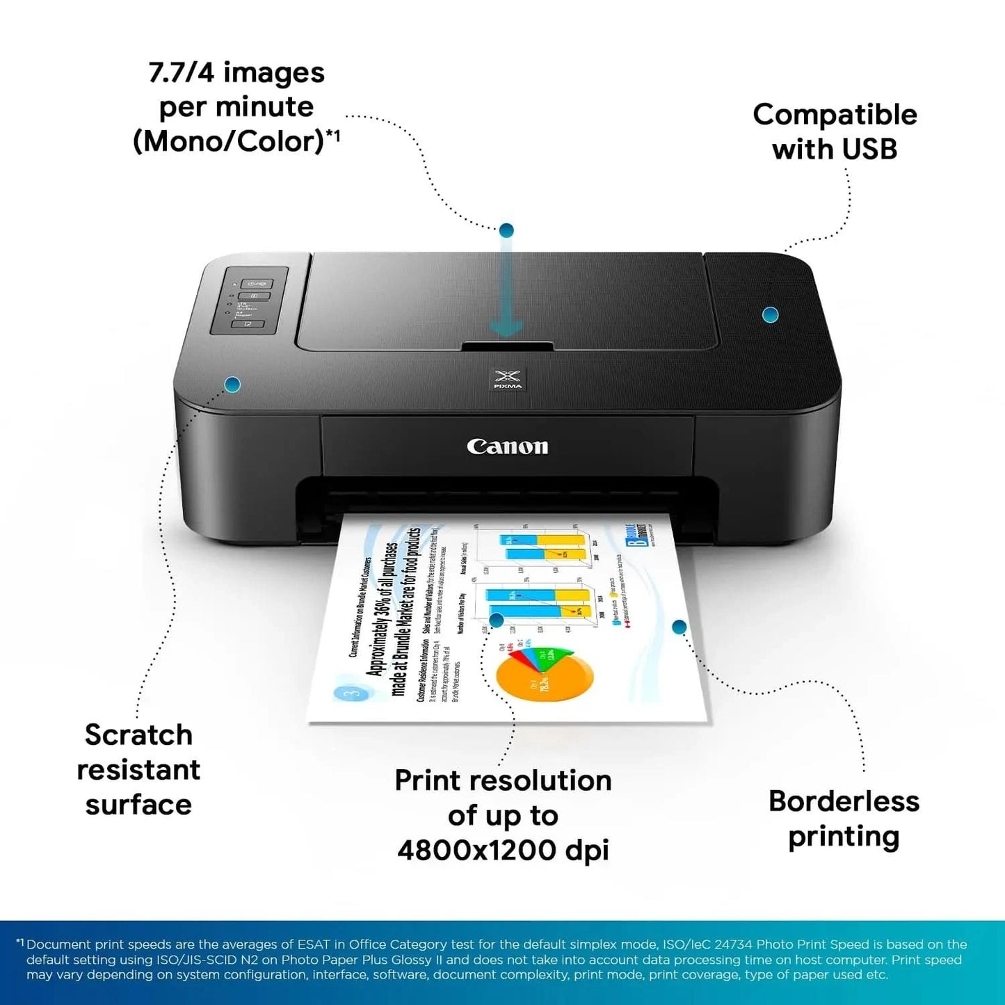 Canon Pixma TS207 Single Function Inkjet Printer (Black)