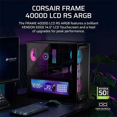 Corsair Chassis Frame 4000D LCD RS ARGB Premium Mid-Tower PC Case without PSU- CC-9011326-WW