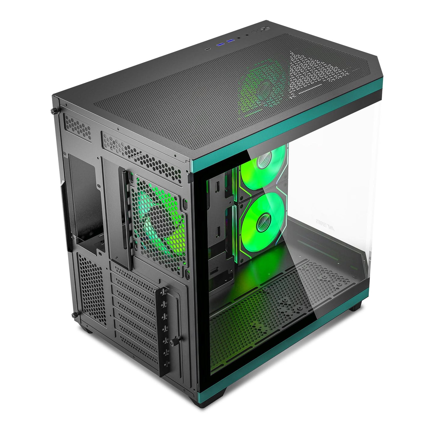 Ant Esports Crystal X11 ARGB (ATX) Mid Tower Cabinet (Green/Black)