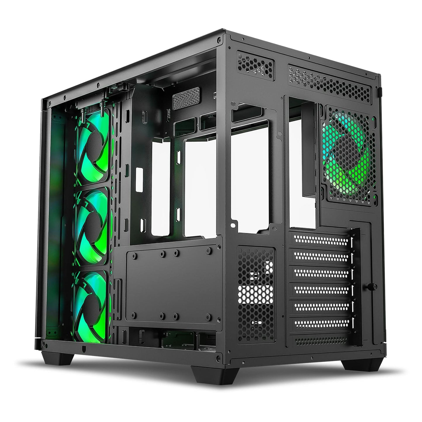 Ant Esports Crystal X11 ARGB (ATX) Mid Tower Cabinet (Green/Black)