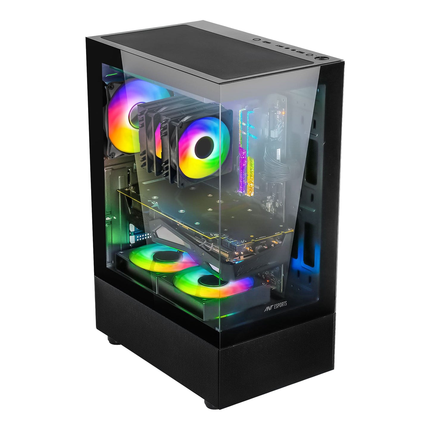 ANT ESPORTS CRYSTAL X2 MID-TOWER ATX CABINET BLACK