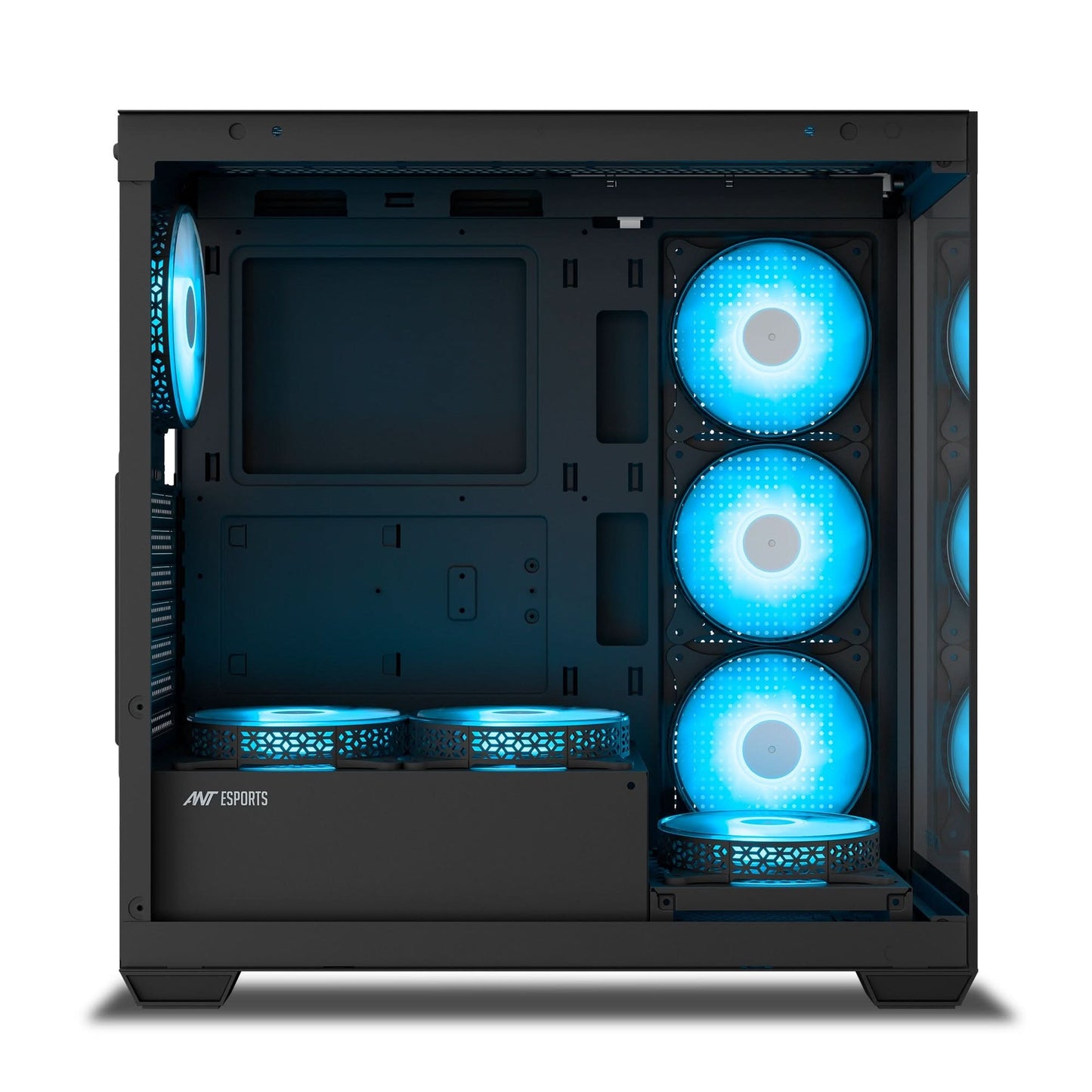 ANT ESPORTS CRYSTAL X7 ATX COMPUTER CASE/GAMING CABINET WITH TYPE-C BLACK