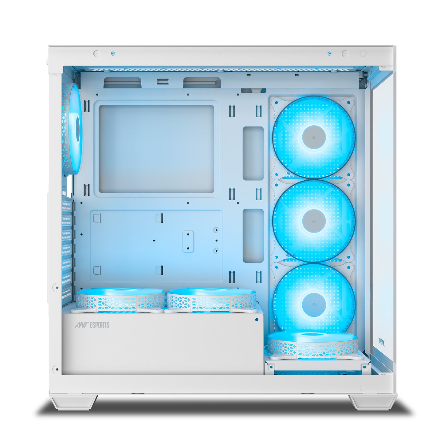 ANT ESPORTS CRYSTAL X7 ATX COMPUTER CASE/GAMING CABINET WITH TYPE-C WHITE