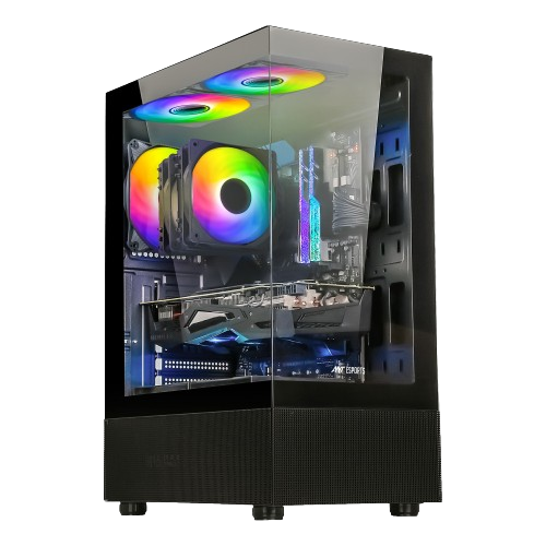 ANT ESPORTS CRYSTAL X2 MID-TOWER ATX CABINET BLACK