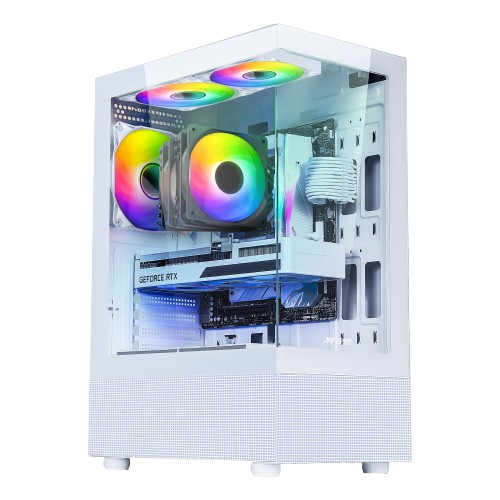 ANT ESPORTS CRYSTAL X2 MID-TOWER ATX CABINET WHITE