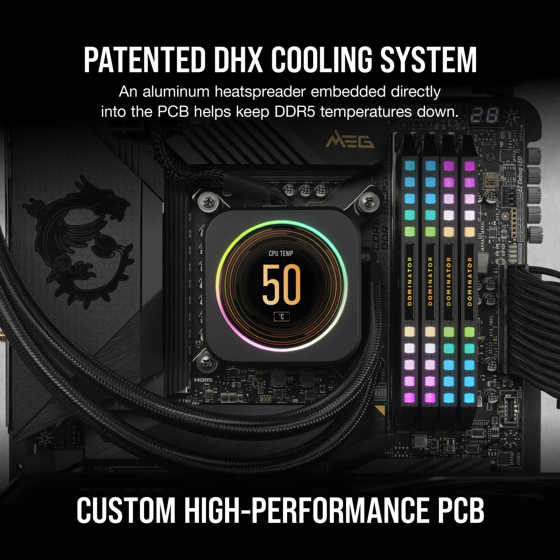 CORSAIR MEMORY CMT64GX5M2B6000C30 DOMINATOR PLATINUM RGB DDR5 RAM 64GB (2X32GB) 6000MHZ CL30 INTEL XMP ICUE COMPATIBLE COMPUTER MEMORY - BLACK