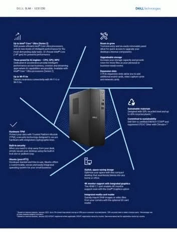 Dell Slim Desktop ECS1250, Intel Core i3 14100, 8GB RAM, 512GB SSD, DOS, 3YRS