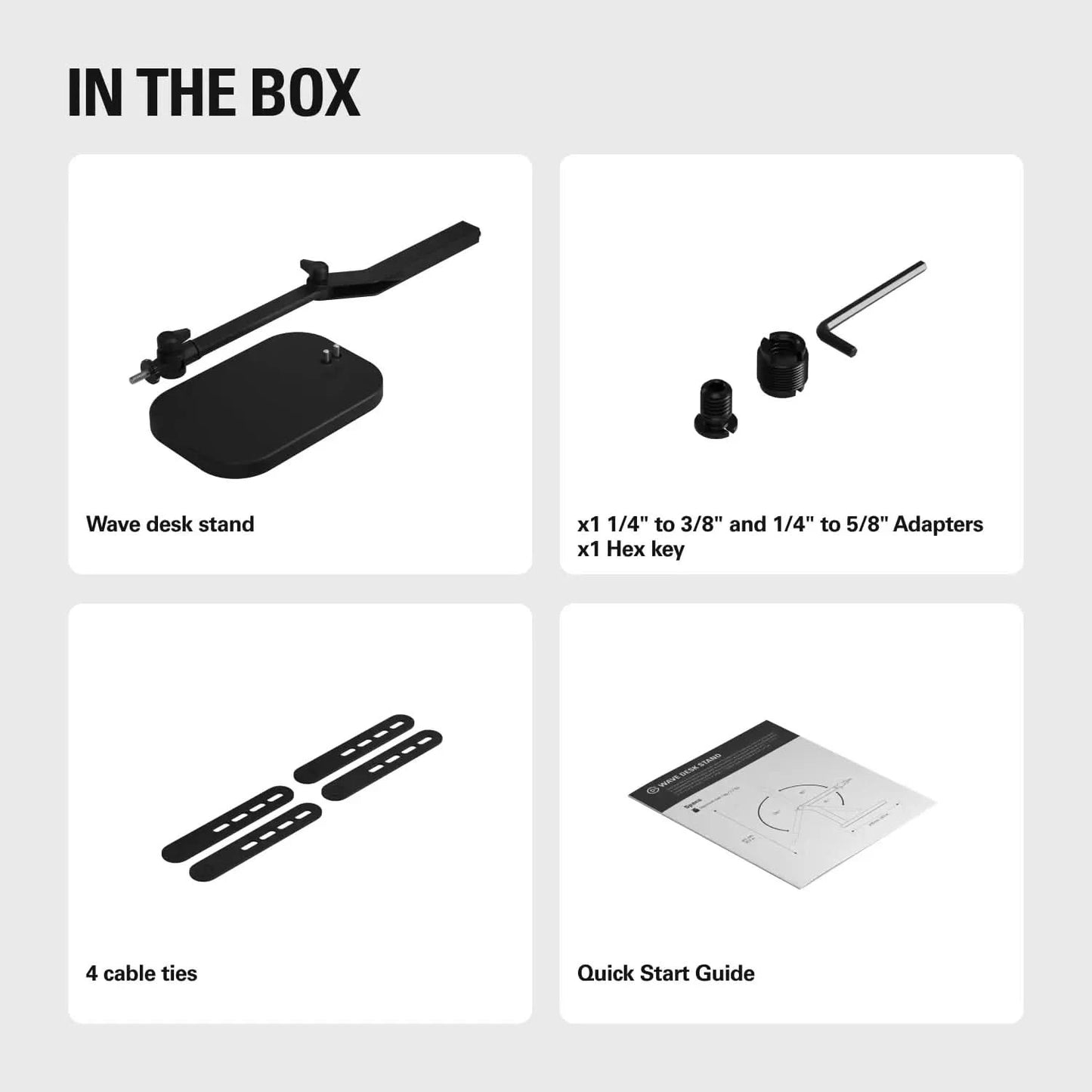 Elgato Wave Desk Stand - Adjustable Mounting Arm for Microphones, Works, HyperX, Rode, Fifine, Shure and More Mics, Compatible 1/4, 3/8 & 5/8 Thread, for Recording/Podcasting/Streaming