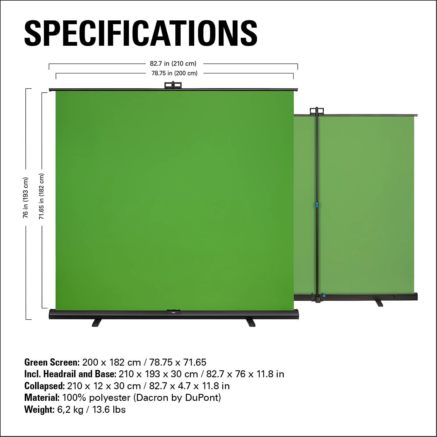 Elgato Green Screen XL Collapsible Chroma Key Panel (10GBG9901)