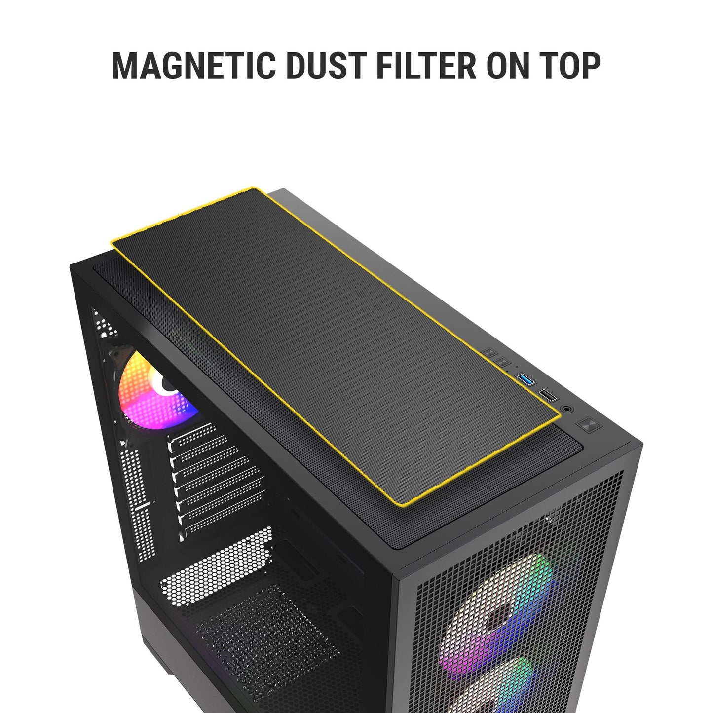 Ant Esports EVO 360 Mid Tower (ATX/M-ATX/M-ITX) Black Cabinet 3x120mm Fans
