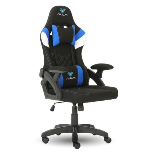 AULA F016 Ergonomic Premium Gaming & Computer Chair | Adjustable Nylon Armrests With Soft Pad | Locking-Tilt Function, Gas Lift Function | Black+Blue (F016BU)