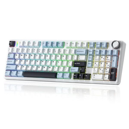 AULA F99 Pro 96 Percentage Tri-Mode Wireless Full Size Mechanical Gaming Keyboard With KnobIce Blue, Star Vector (Seiya) Switch