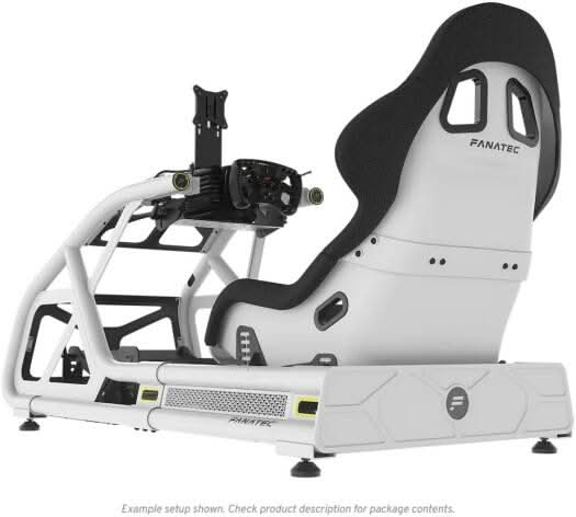 FANATEC ClubSport GT Cockpit, Highly Adjustable Tool-Free Steel Frame Sim Rig, Quick Seat / Wheelbase / Pedal Positions (White)