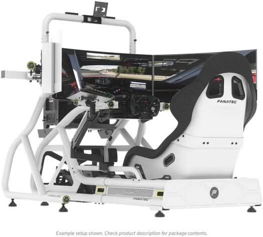 FANATEC ClubSport GT Cockpit, Highly Adjustable Tool-Free Steel Frame Sim Rig, Quick Seat / Wheelbase / Pedal Positions (White)