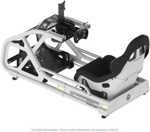 FANATEC ClubSport GT Cockpit, Highly Adjustable Tool-Free Steel Frame Sim Rig, Quick Seat / Wheelbase / Pedal Positions (White)