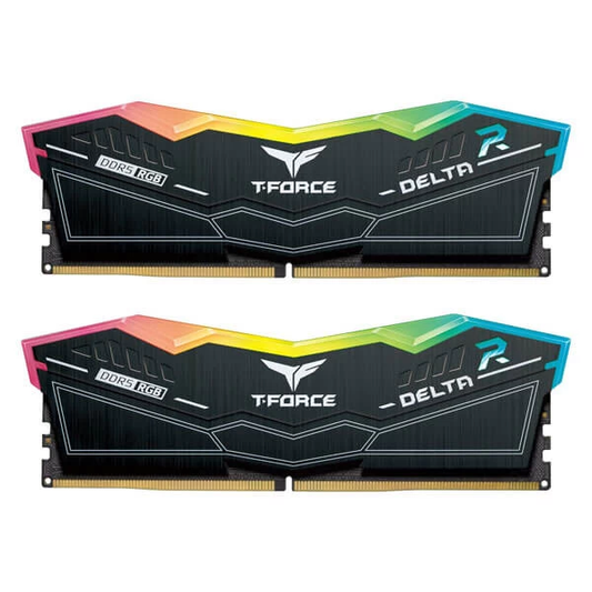 TEAMGROUP T-FORCE DELTA RGB 32GB (16GBX2) DDR5 5600MHZ RAM (BLACK)