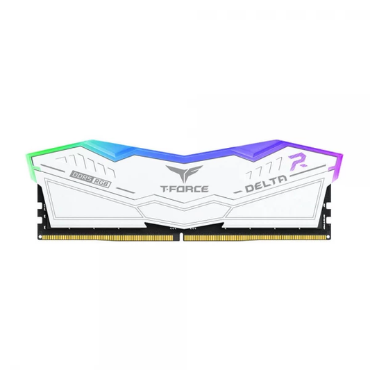 TEAMGROUP T-FORCE DELTA RGB 16GB (16GBX1) DDR5 5200MHZ DESKTOP RAM (WHITE)