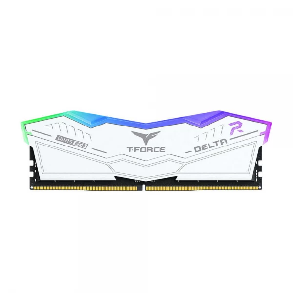 TEAMGROUP T-FORCE DELTA RGB 32GB (32GBX1) DDR5 5200MHZ RAM (WHITE)