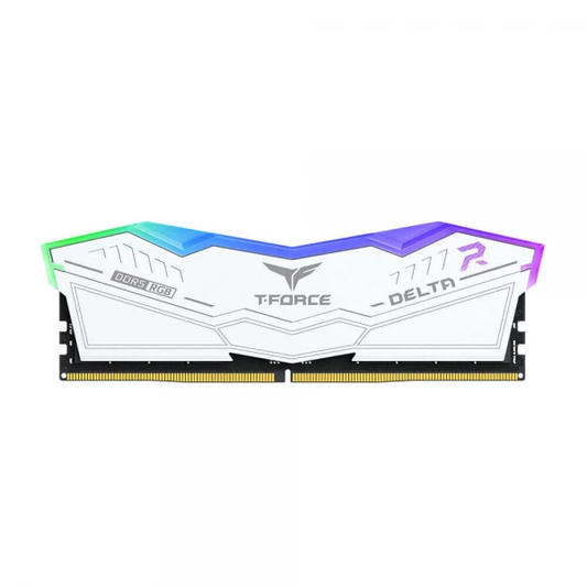 TEAMGROUP T-FORCE DELTA RGB 32GB (32GBX1) DDR5 5200MHZ RAM (WHITE)