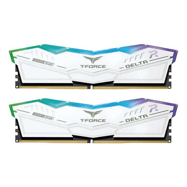 TEAMGROUP T-FORCE DELTA RGB 32GB (16GBX2) DDR5 6000MHZ DESKTOP RAM (WHITE)