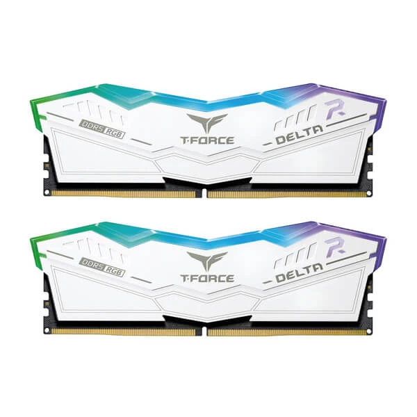 TEAMGROUP T-FORCE DELTA RGB 64GB (32GBX2) DDR5 6000MHZ DESKTOP RAM (WHITE)