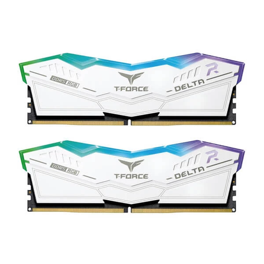 TEAMGROUP T-FORCE DELTA RGB 64GB (32GBX2) DDR5 6000MHZ DESKTOP RAM (WHITE)