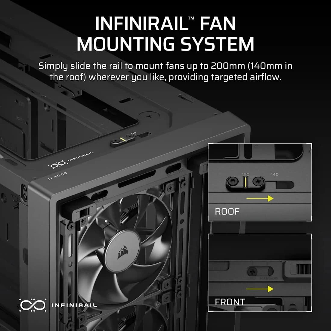Corsair CASE FRAME 4000D WOOD RS Modular Mid-Tower PC Case - Black/Walnut