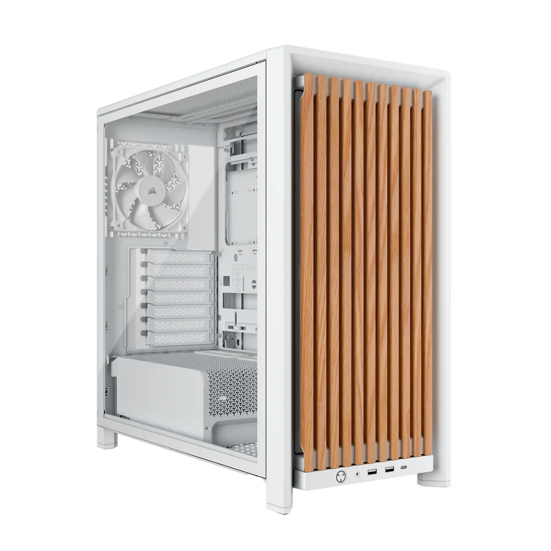 Corsair CASE FRAME 4000D WOOD RS Modular Mid-Tower PC Case - White/Oak