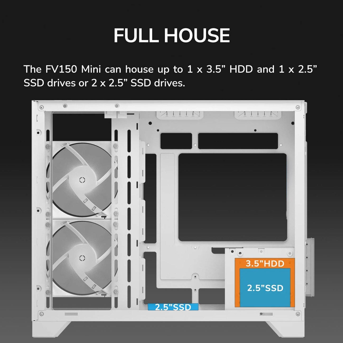 Cougar FV150 mini RGB White Mini Tower Cabinet