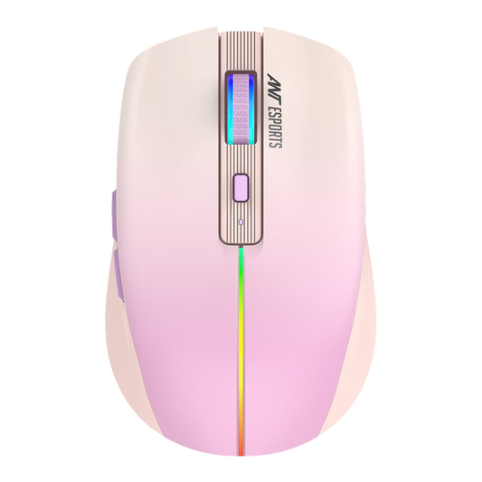 Ant Esports GM400W RGB  Wireless Gaming Mouse - Light Pink, Rose