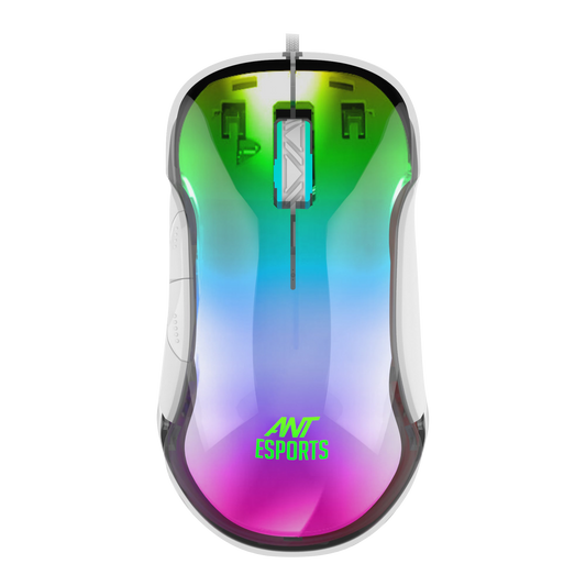 Ant Esports GM610 Crystal RGB Wired Gaming Mouse - White