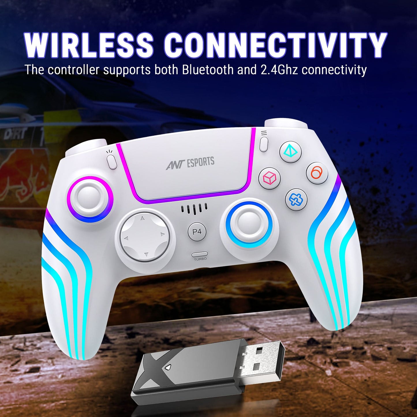 ANT ESPORTS GP400 WIRELESS GAMEPAD - WHITE