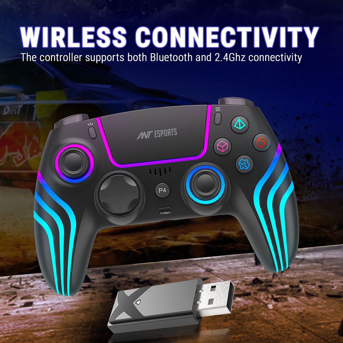 ANT ESPORTS GP400 WIRELESS GAMEPAD - BLACK