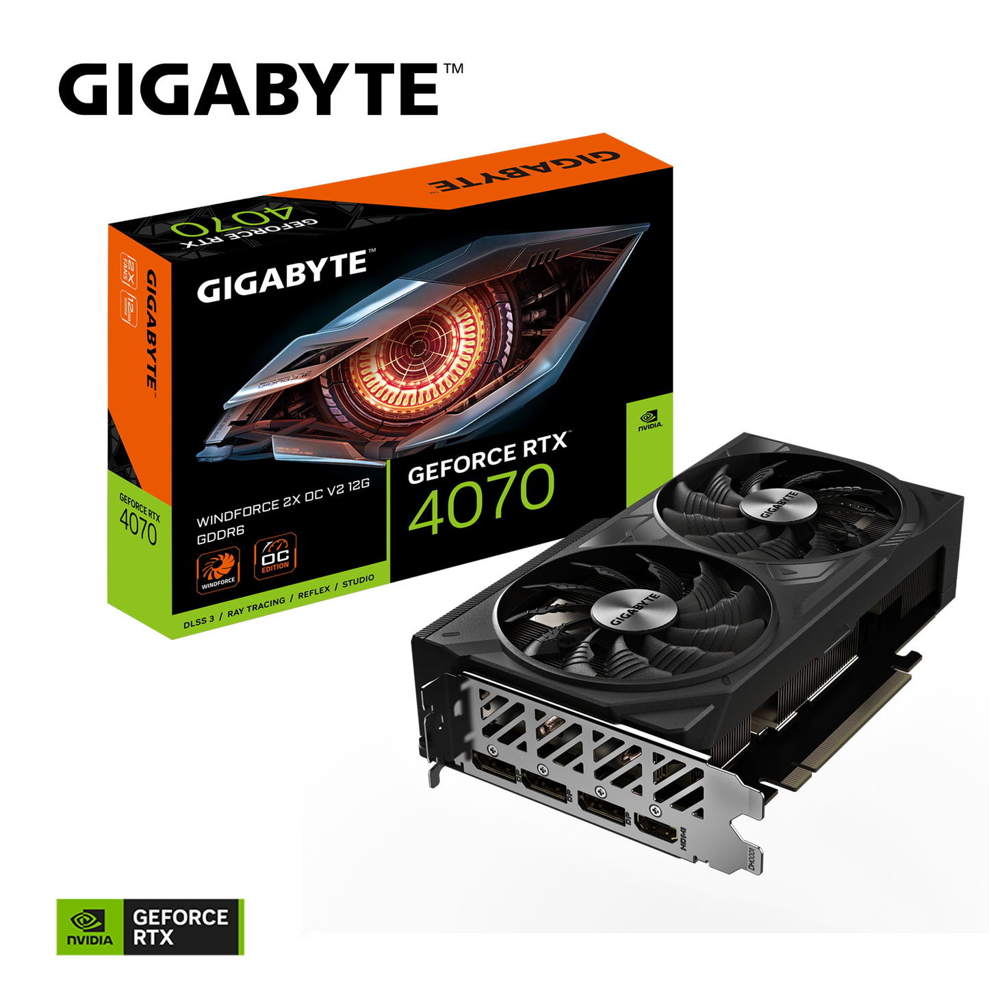 GIGABYTE GEFORCE RTX 4070 WINDFORCE 2X OC V2 12GB GDDR6