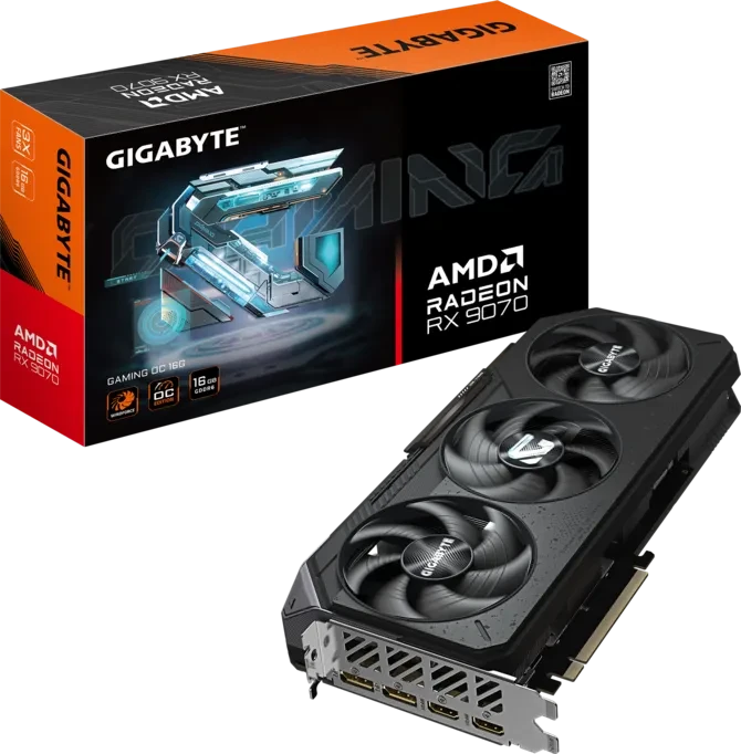 Gigabyte Radeon RX 9070 GAMING OC 16G GDDR6 PCIe 5.0 Graphics Card