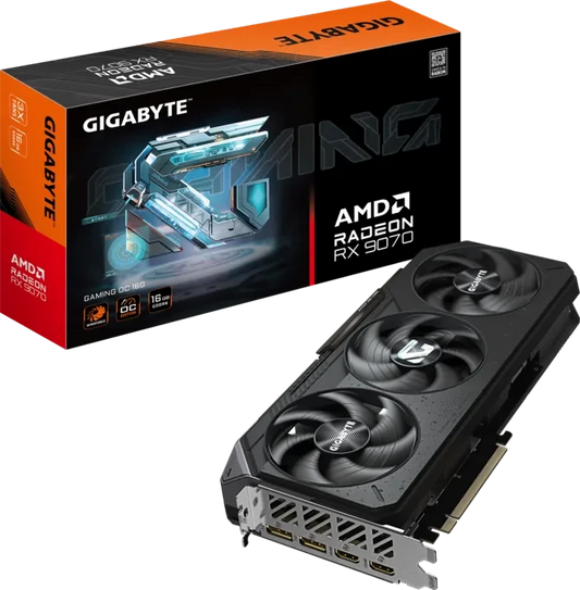 Gigabyte Radeon RX 9070 GAMING OC 16G GDDR6 PCIe 5.0 Graphics Card