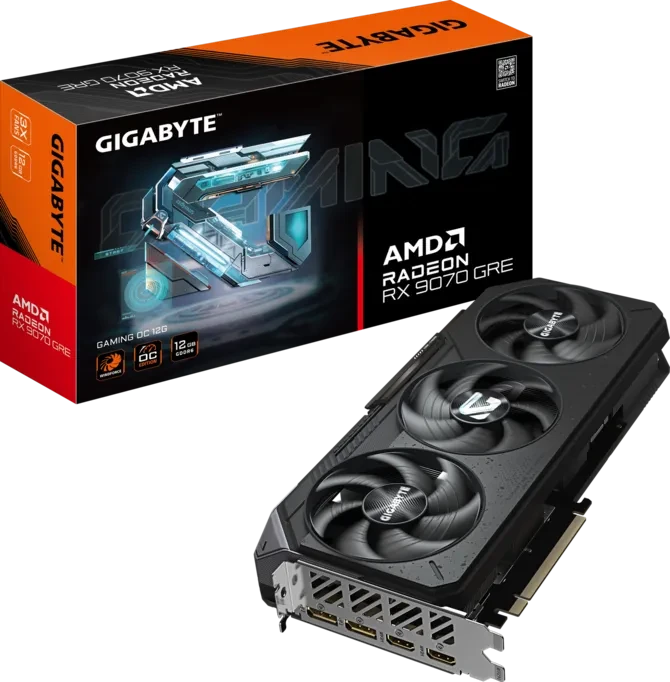 Gigabyte Radeon RX 9070 GRE GAMING OC 12G GDDR6, PCIe 5.0 Graphics Card