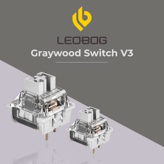 AULA LEOBOG Graywood Switch V3 – Ultra-Smooth, Pre-Lubed, Hot-Swappable, Ideal for Custom Keyboards – 100pcs (GrWS100)