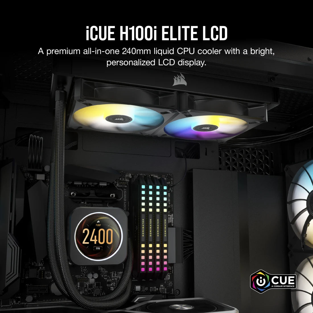 CORSAIR ICUE H100I ELITE LCD DISPLAY LIQUID CPU COOLER