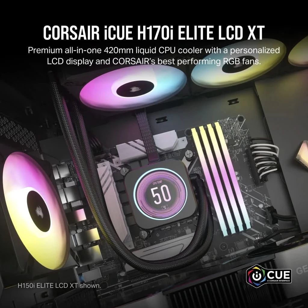 CORSAIR ICUE H170I ELITE LCD XT DISPLAY LIQUID CPU COOLER