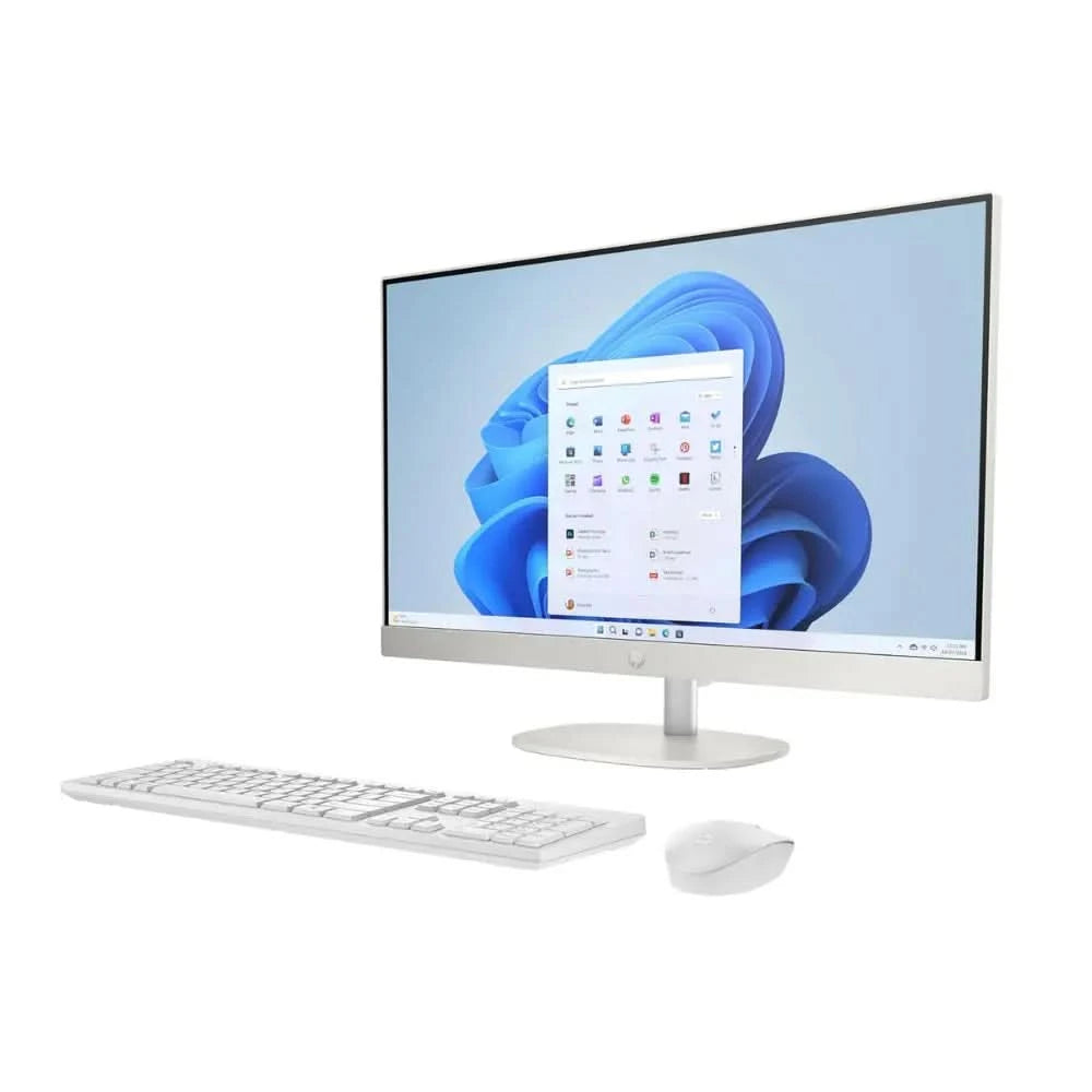 HP All in One Desktop 24-CR0905IN, i3-1315U, 8GB RAM, 512GB SSD, Intel UMA Graphics, Windows 11 Home, Microsoft Office 2024 , HP 510SP White Wireless Keyboard and Mouse Combo