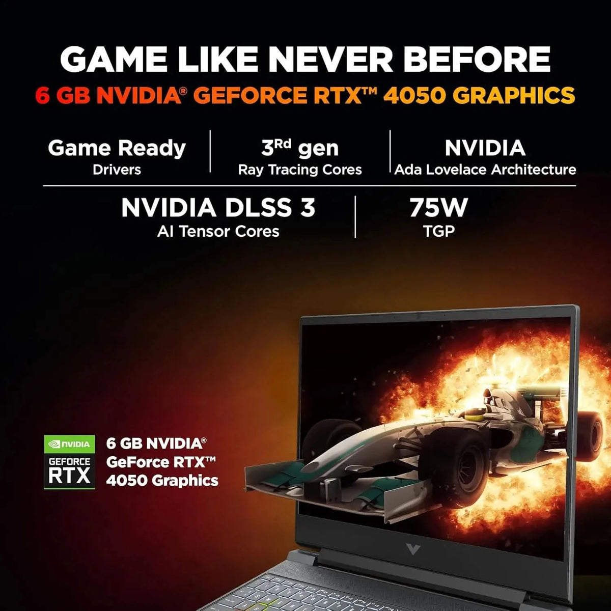 HP Victus, Intel Core i5-14450HX 14th Gen, 6GB RTX 4050, 24GB DDR5 RAM, 512GB SSD, FHD, 144Hz, 300 nits, 15.6 inch, Windows 11 Home, M365, Office24, Silver, 2.29kg, fa2382tx, RGB Gaming Laptop