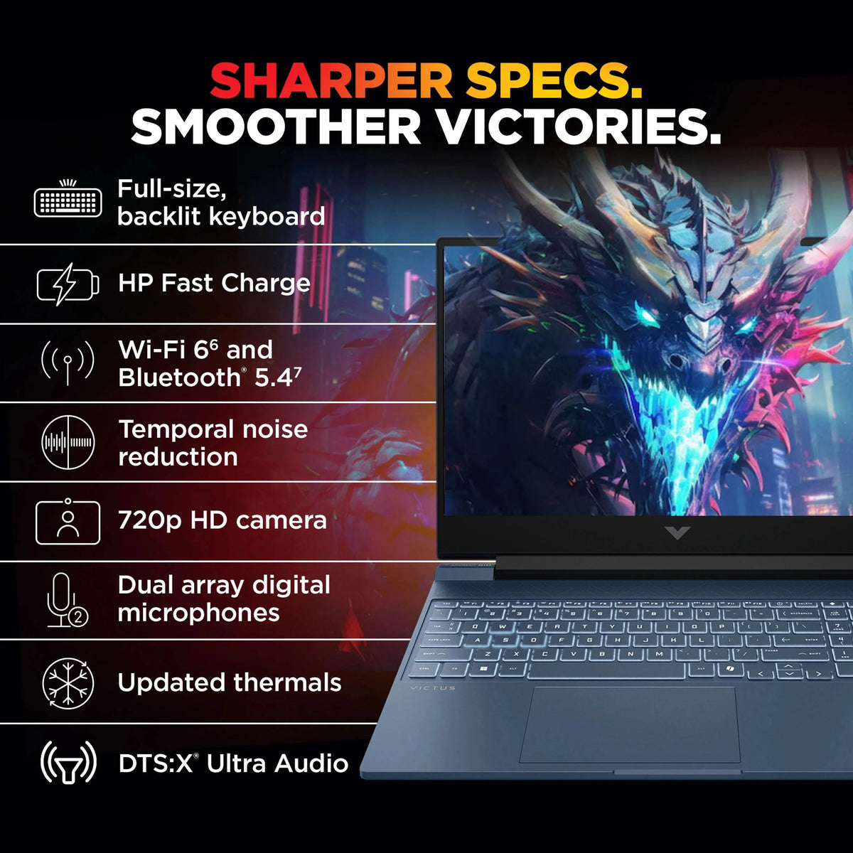 HP Victus (i5 14th Gen) Intel Core 5 210 H - (24 GB/512 GB SSD/Windows 11 Home/6 GB Graphics/NVIDIA GeForce RTX 3050) 15-fa2556TX Gaming Laptop (15.6 inch, Performance Blue, 2.29 kg, With MS Office)