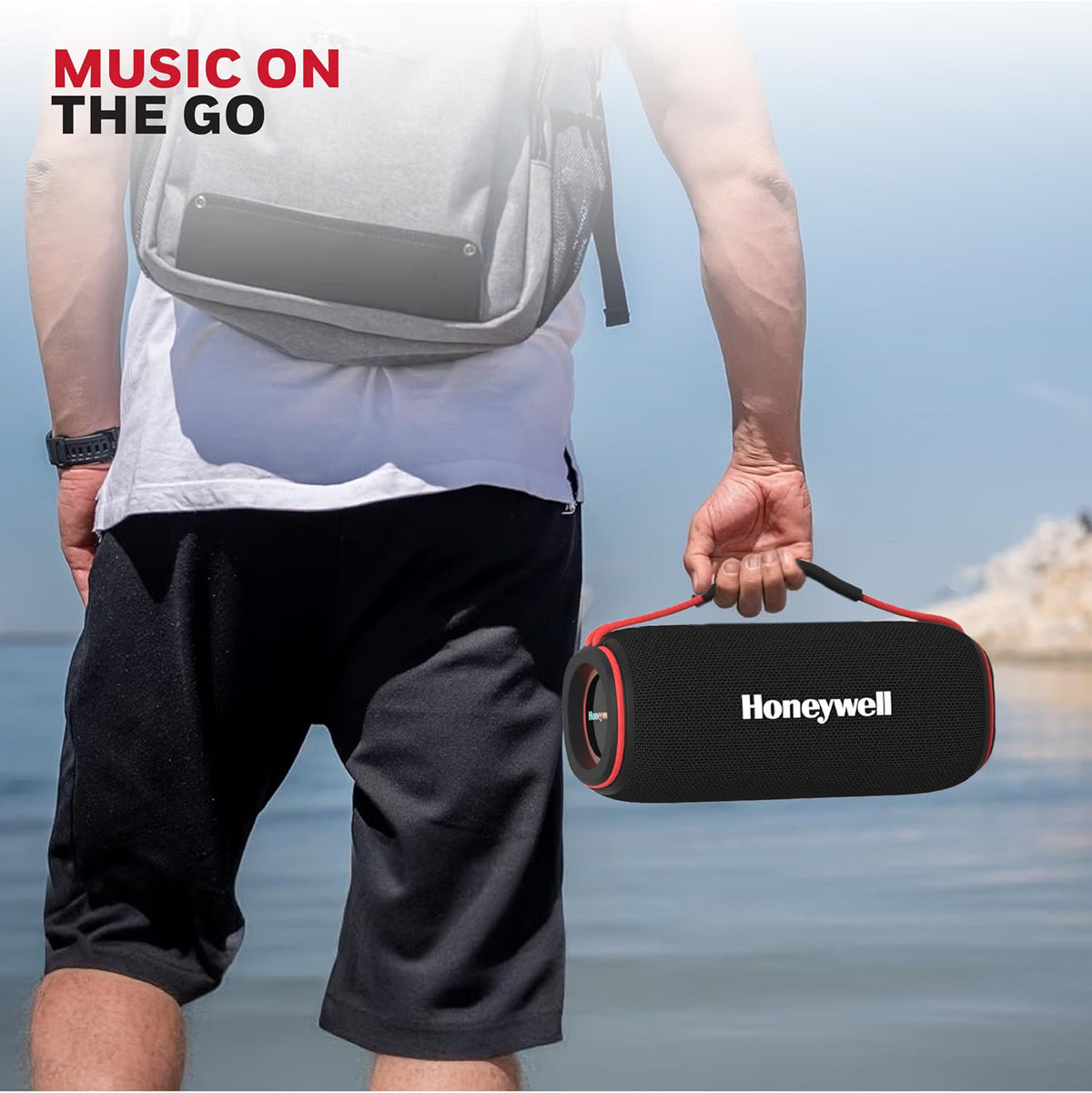 Honeywell Newly Launched Trueno U500 60W 5.3 Bluetooth Speaker, Deep Bass Radiators, 18H Playtime, IPX 6, TWS Feature, RGB Lights, SD Card, AUX, USB Type-C Port, Built-in Mic & 2 * 93mm Drivers