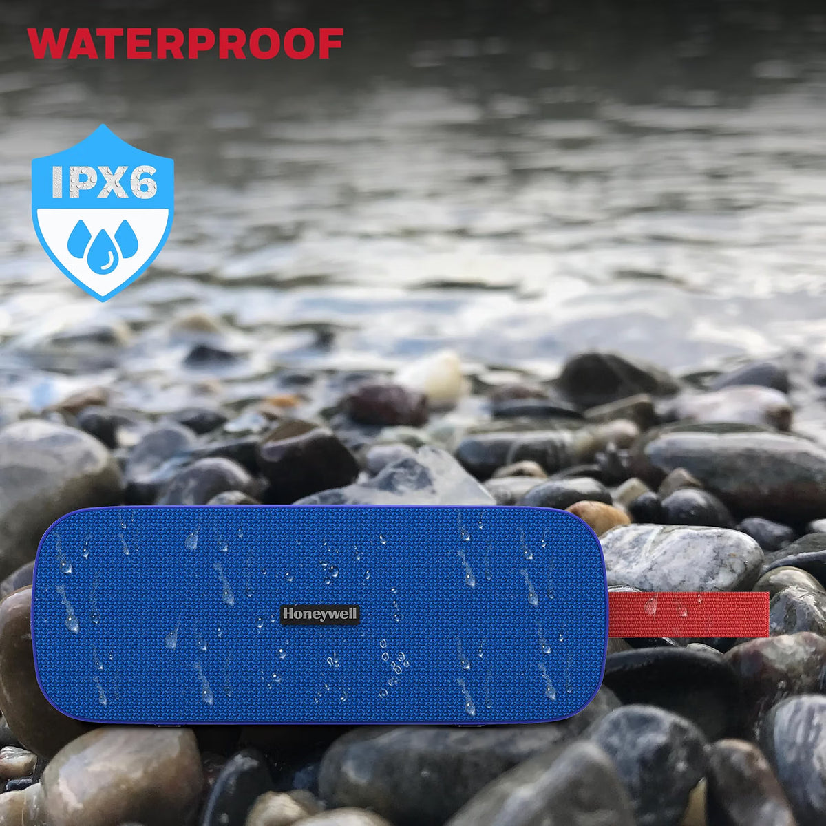 Honeywell Trueno U300 Bluetooth 5.3 Wireless Portable Speaker, 20W Output, Dual 78mm Drivers, Deep Bass, 13H Playtime, IPX6, TWS Pairing, SD/USB Type-C/AUX Support, Built-in Mic, 2-Year Warranty-Blue