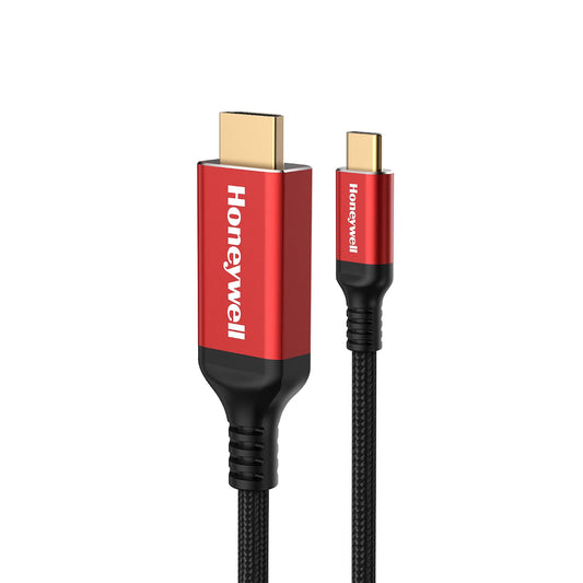Honeywell Type C to 2.0 HDMI Cable, 4Kx2K@60Hz UHD Resolution, 2 Mtr, 18GBPS Transmission Speed, High-Speed, Male to Male, Compatible with TV, Laptop, Type-C Smartphone, Projector, Black