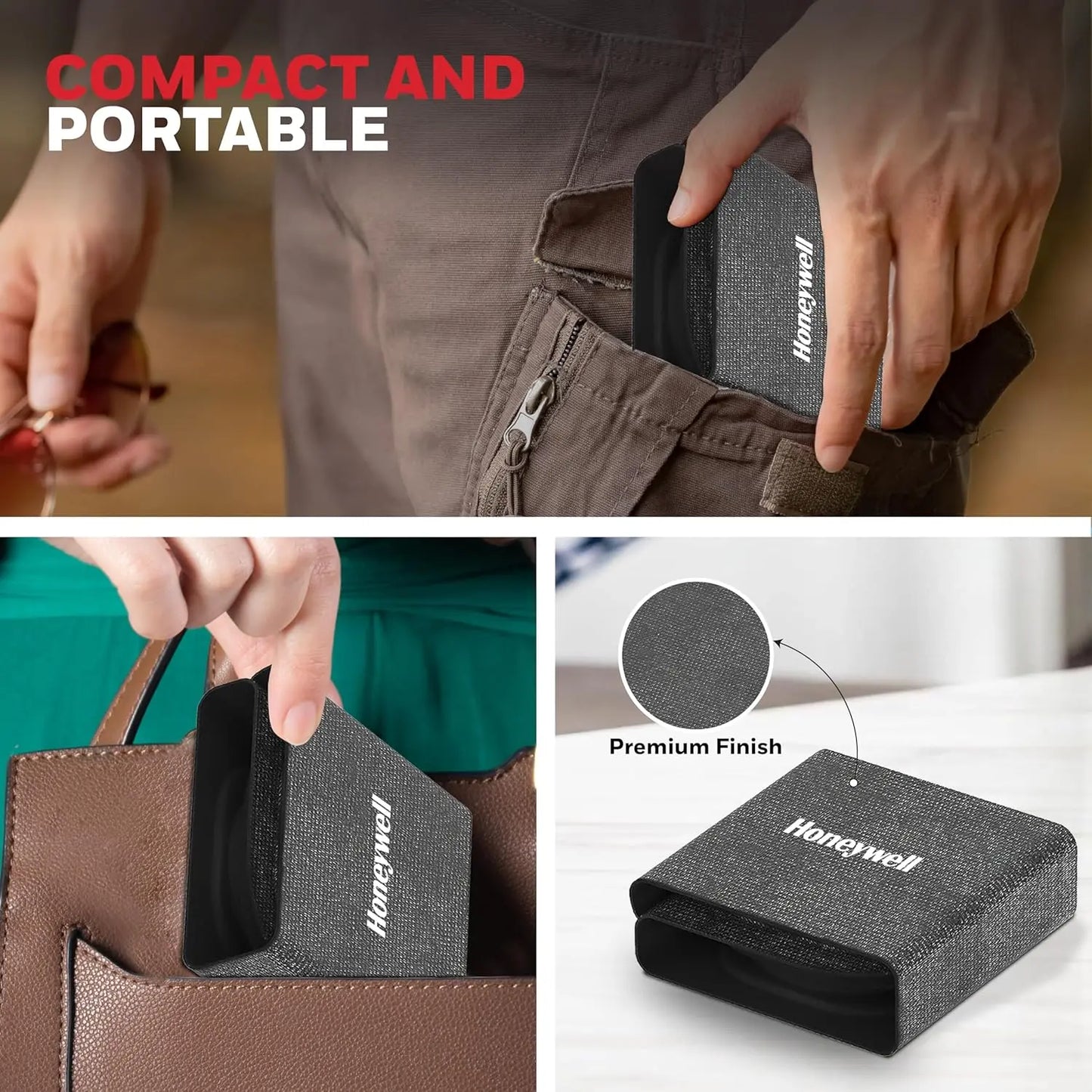 Honeywell Zest Wireless 3-in-1 Magnetic Foldable MagSafe Compatible 23W Wireless Charger for iPhone 12-15, Supports QC 3.0, All Apple Watch Series, Airpods 2,3, pro