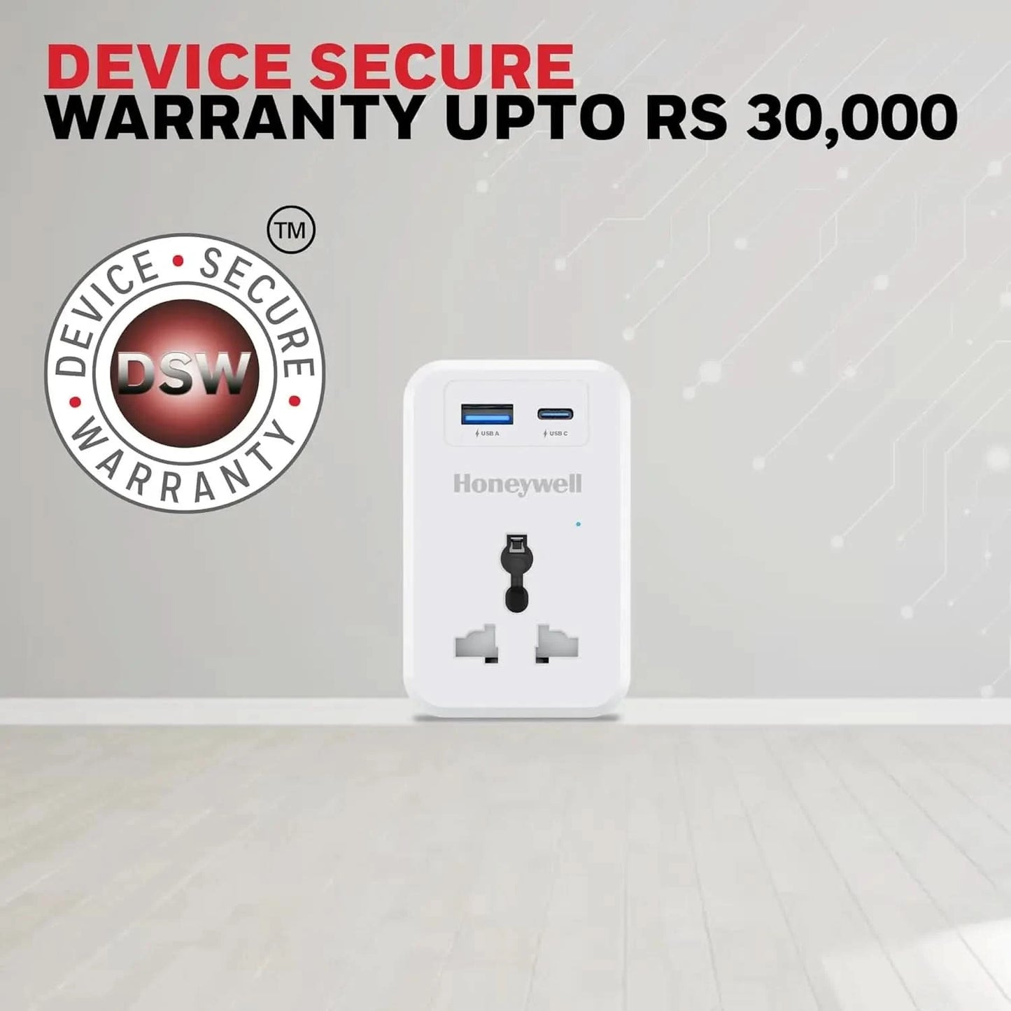 Honeywell 3 Out Surge Cube, Spike Guard, 1 Outlet, PD20W & USB A Port, 7500Amp, Charge On The Go, Device Secure Warranty, Automatic Overload Protection, 3 Years Manufacturer Warranty