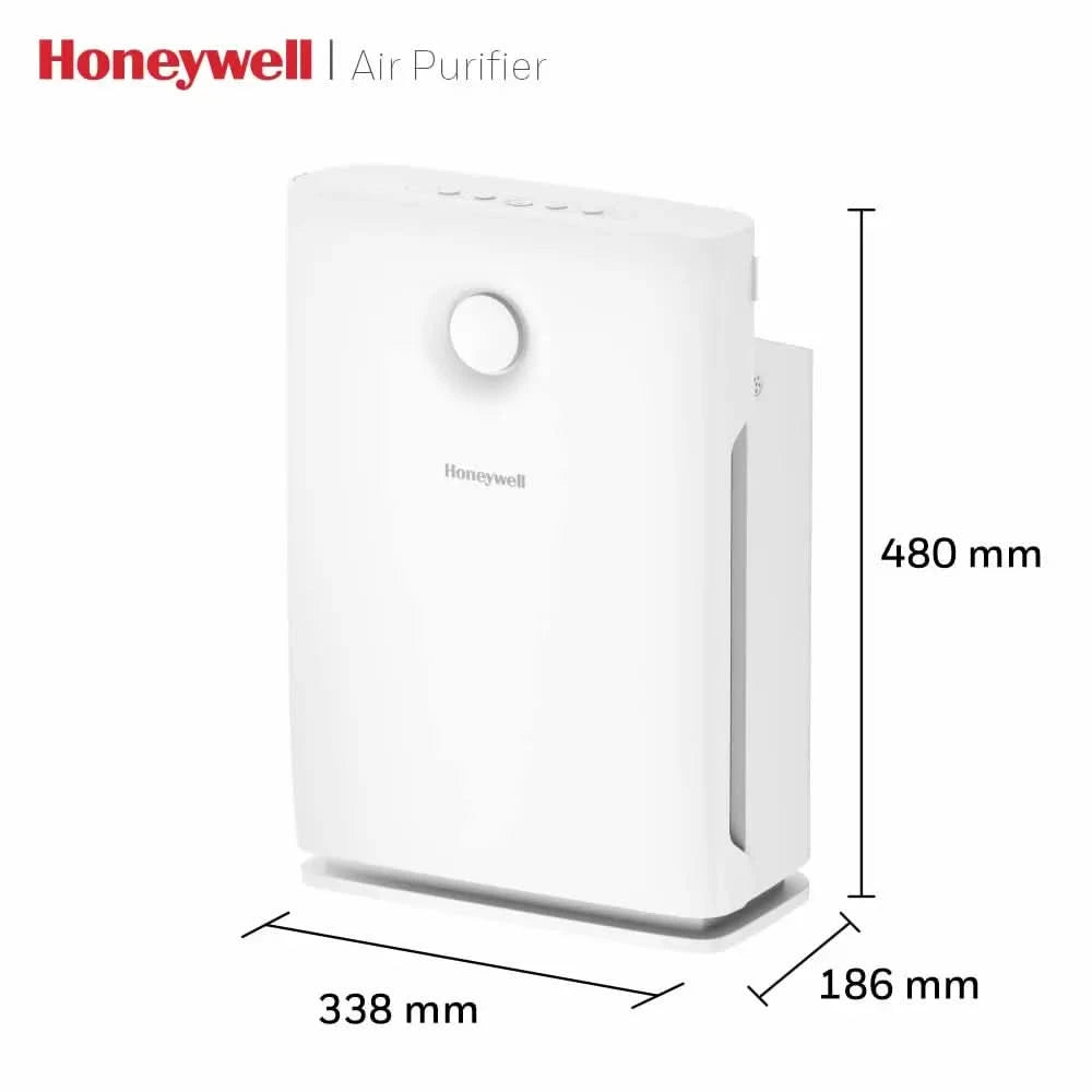 Honeywell Air Purifier for Home, 5 Stage Filtration, Covers 465 sq.ft, High Efficiency Pre-Filter,Dual HEPA Filter, Activated Carbon Filter, Removes 99.99% Pollutants & Micro Allergens - Air touch V3